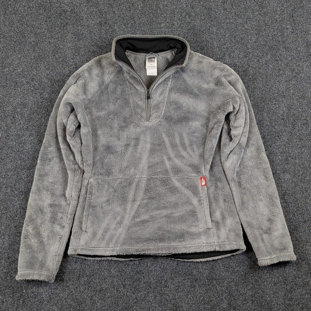 The North Face Osito Fleece Jacket Womens Small Gray Quarter Zip Plush Soft
